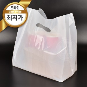 PE 유백 비닐쇼핑백(대)[1박스 100장][장당70원~75원]