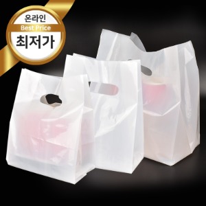 PE 유백 비닐쇼핑백(소,중,대)[1박스 100장][장당30원~75원]